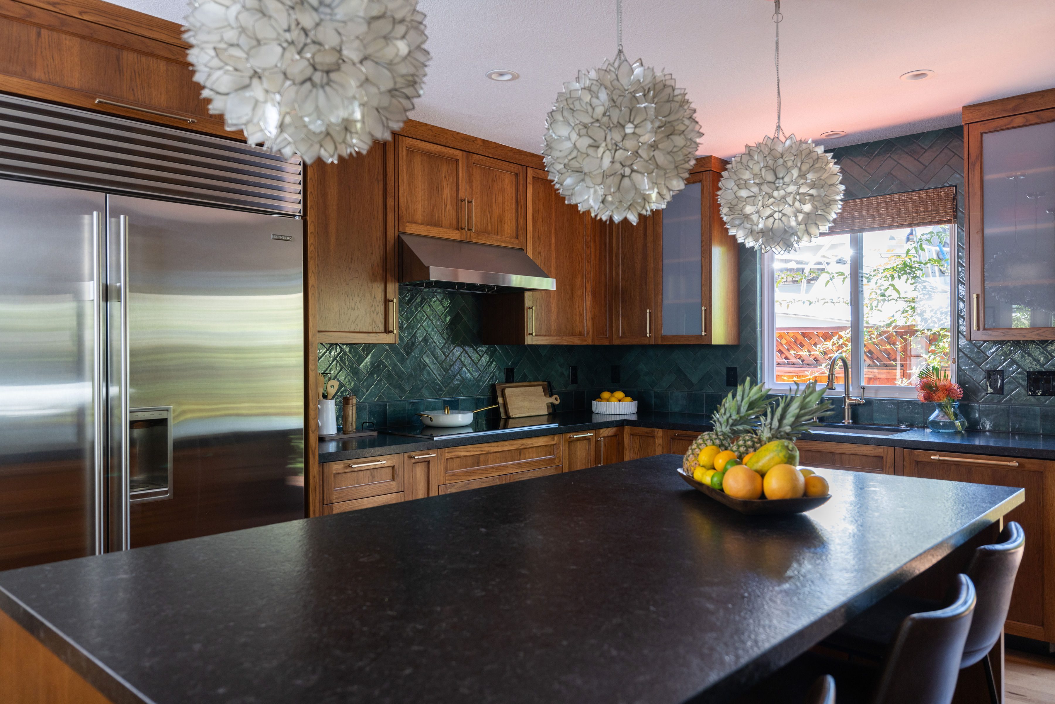 Bold lighting can make a kitchen spark